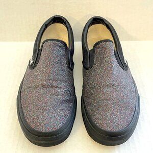 Vans - Custom Slip-on's - Black/Glitter - Women's Size 8 EUC